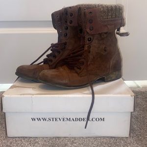 Steve Madden Brown Combat Boots Size 7